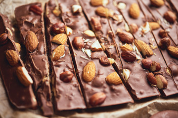 Organic homemade chocolate and cocoa beeens