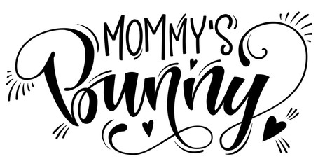 Mommy's Little Lioness quote. Isolated black and white hand draw calligraphy script and grotesque lettering logo phrase.