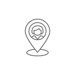localization friendship outline icon. Elements of friendship line icon. Signs, symbols and vectors can be used for web, logo, mobile app, UI, UX