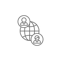 world friendship outline icon. Elements of friendship line icon. Signs, symbols and vectors can be used for web, logo, mobile app, UI, UX