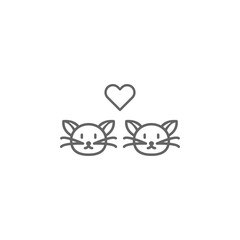 Obraz premium pets friendship cats outline icon. Elements of friendship line icon. Signs, symbols and vectors can be used for web, logo, mobile app, UI, UX
