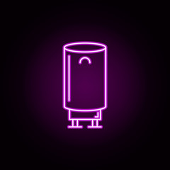 central heating, gas boiler neon icon. Elements of water, boiler, thermos, gas, solar set. Simple icon for websites, web design, mobile app, info graphics