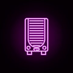 electric heater neon icon. Elements of water, boiler, thermos, gas, solar set. Simple icon for websites, web design, mobile app, info graphics
