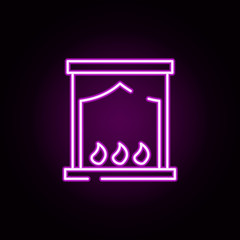 furnace, heater stove neon icon. Elements of water, boiler, thermos, gas, solar set. Simple icon for websites, web design, mobile app, info graphics