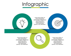 Vector infographic template with three steps or options. Illustration presentation with thin line elements icons.  Business concept graphic design can be used for web, paper brochure, diagram, 