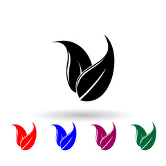 Obraz premium tea leaves illustration multi color icon. Elements of spa set. Simple icon for websites, web design, mobile app, info graphics
