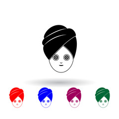 mask on the girl's face illustration multi color icon. Elements of spa set. Simple icon for websites, web design, mobile app, info graphics
