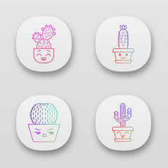 Cactuses app icons set