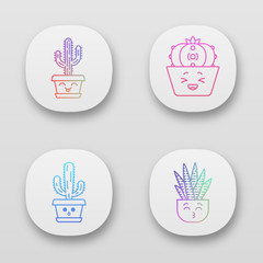 Cactuses app icons set