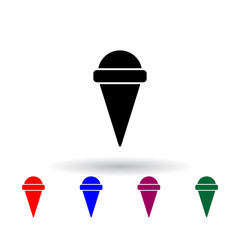 ice cream in a waffle horn multi color icon. Elements of ice cream set. Simple icon for websites, web design, mobile app, info graphics