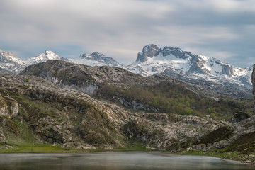 Fototapeta na wymiar Covadonga Lakes in Picos de Europa National Park, Asturias, Spain