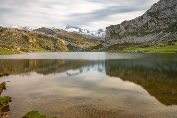 Covadonga Lakes in Picos de Europa National Park, Asturias, Spain