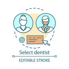 Select dentist concept icon