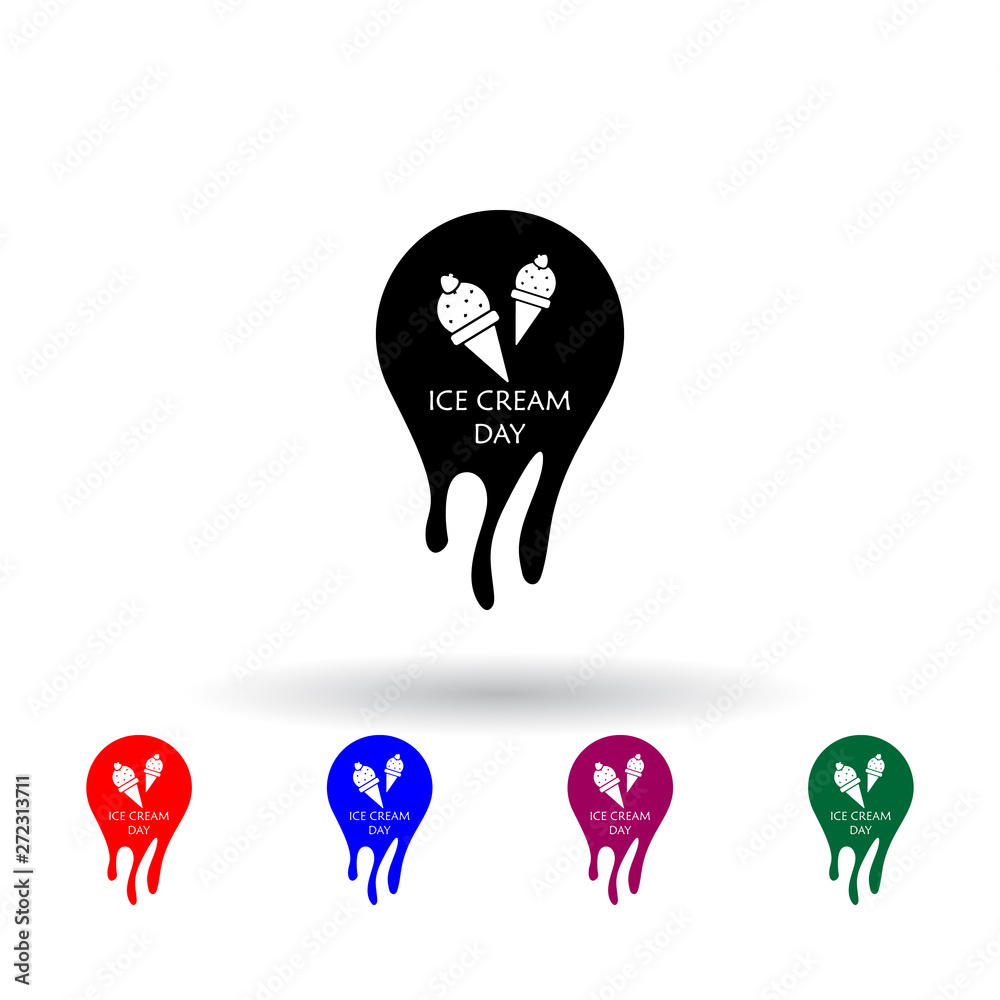Poster the day of the ice multi color icon. elements of ice cream set. simple icon for websites, web design