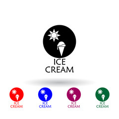 logo of the multi color icon. Elements of ice cream set. Simple icon for websites, web design, mobile app, info graphics