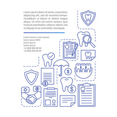 Dental insurance article page vector template