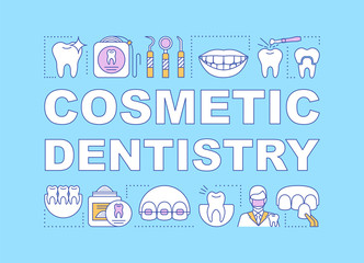 Cosmetic dentistry word concepts banner