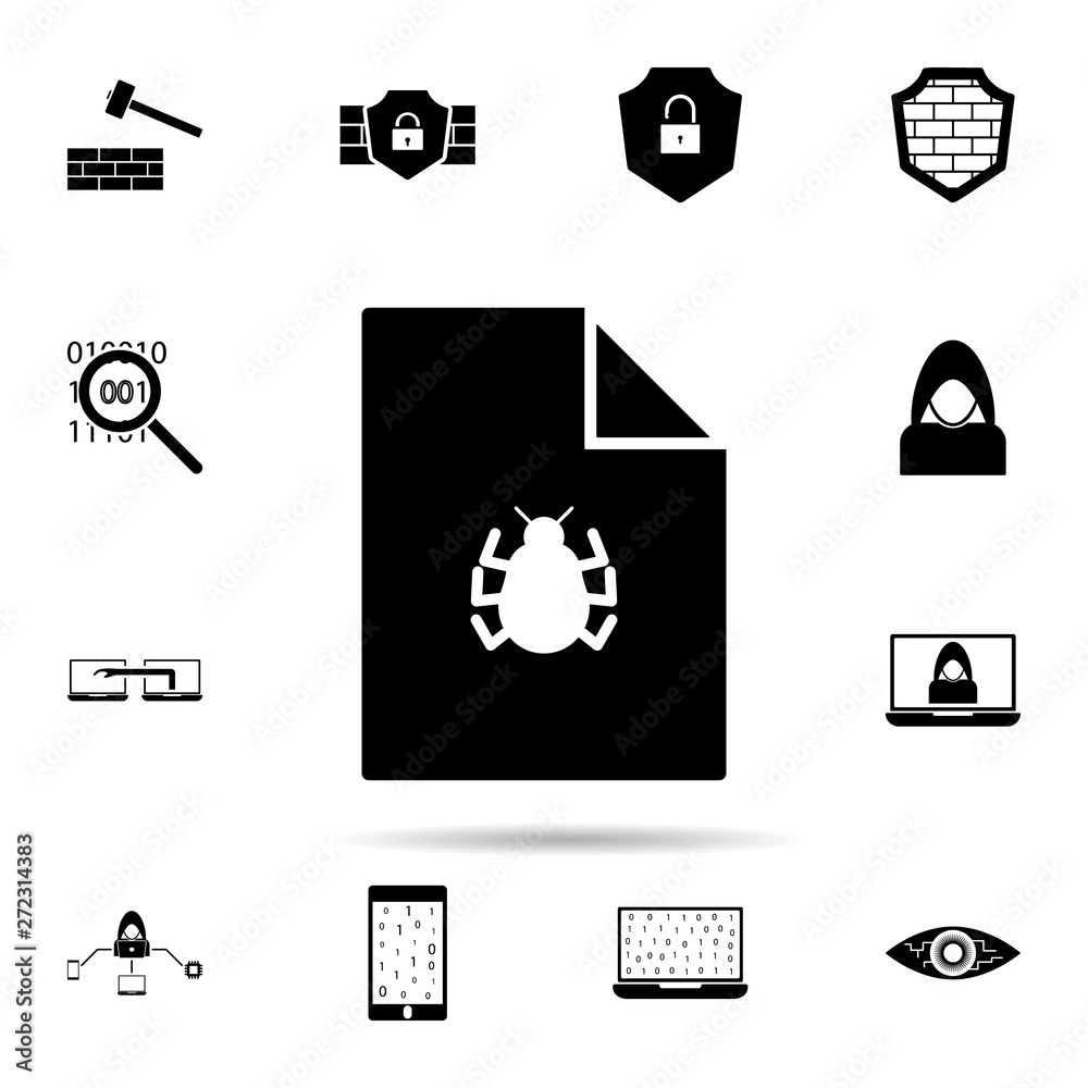 Poster infected file icon. universal set of hacker for website design and development, app development