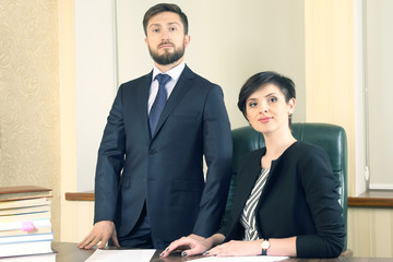 business partners in the office. partnerships in the field of business communication.