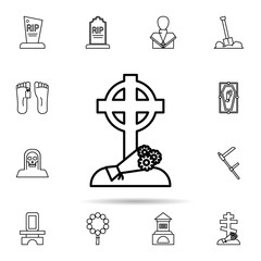 funeral, grave icon. Universal set of funeral for website design and development, app development