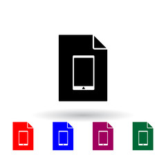 phone on document multi color icon. Elements of file and documents set. Simple icon for websites, web design, mobile app, info graphics