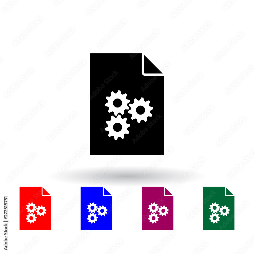 Poster mechanism on document multi color icon. elements of file and documents set. simple icon for websites