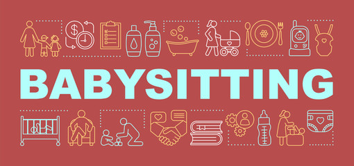 Babysitting word concepts banner
