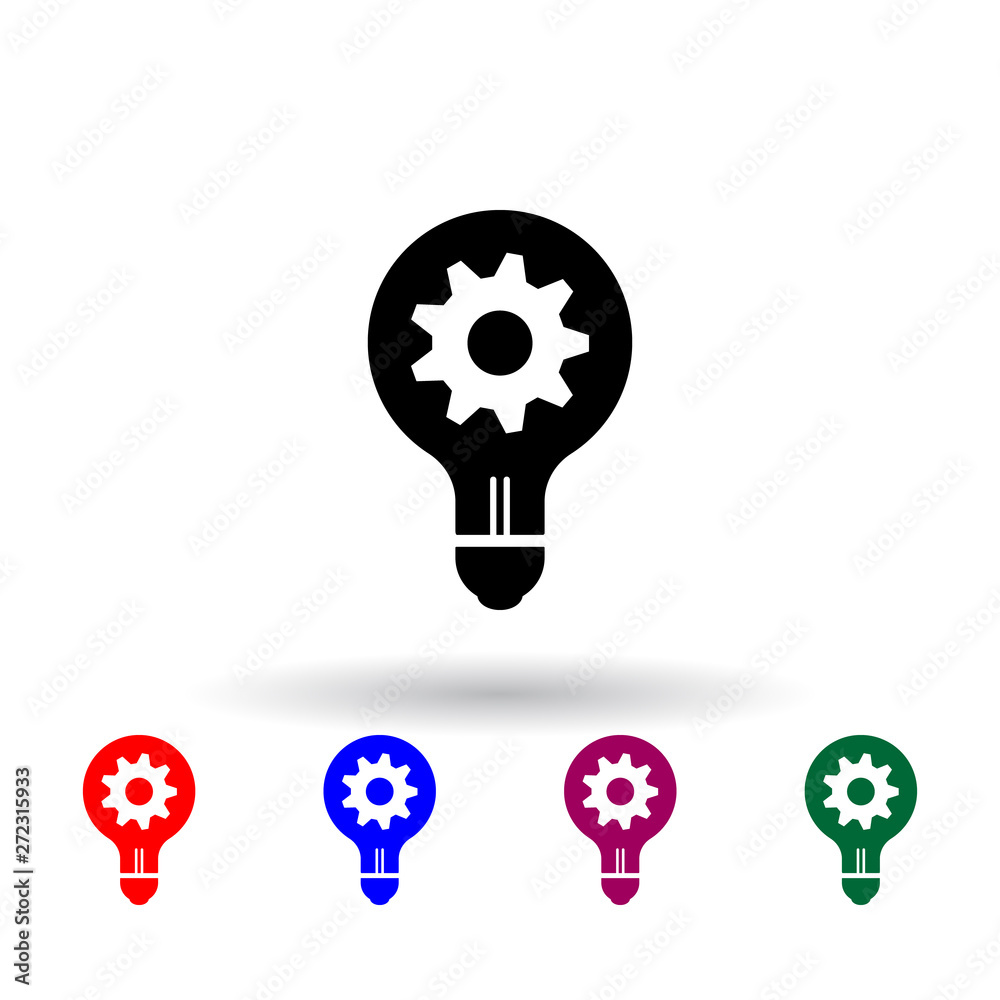Poster lamp and mechanism multi color icon. elements of engineering set. simple icon for websites, web desi