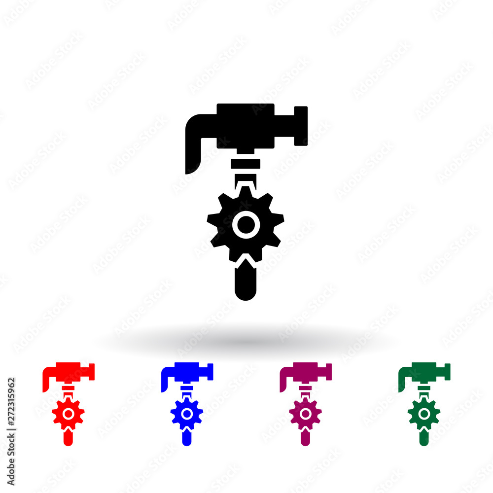 Poster hammer and mechanism multi color icon. elements of engineering set. simple icon for websites, web de