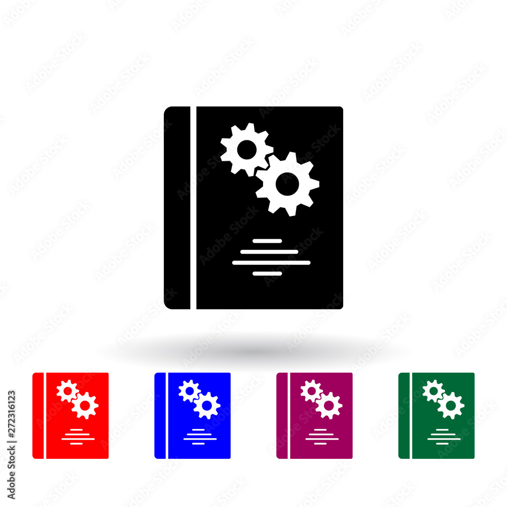 Poster mechanism book multi color icon. elements of engineering set. simple icon for websites, web design, 