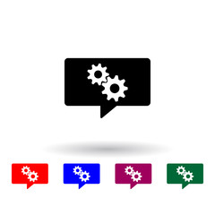 communication bubble and mechanism multi color icon. Elements of engineering set. Simple icon for websites, web design, mobile app, info graphics