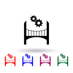 Naklejka premium bridge and mechanism multi color icon. Elements of engineering set. Simple icon for websites, web design, mobile app, info graphics