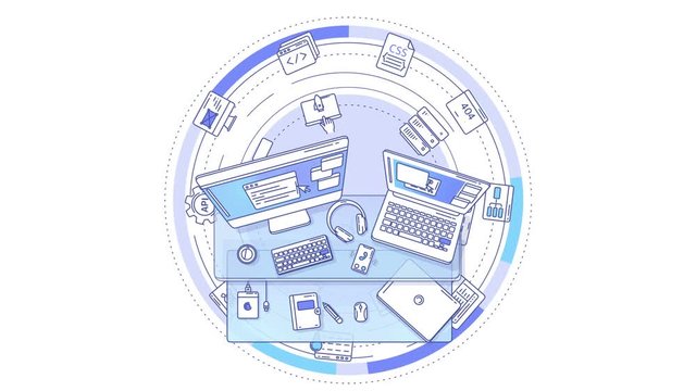 Web development animation for promotional video