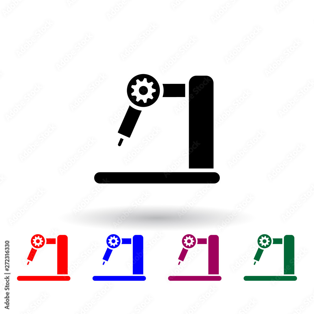 Aufkleber production robot multi color icon. elements of engineering set. simple icon for websites, web design