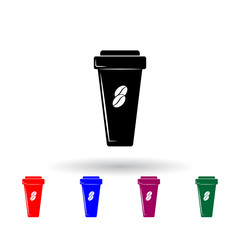 coffee in a glass multi color icon. Elements of drink set. Simple icon for websites, web design, mobile app, info graphics