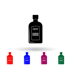bottle of liquor multi color icon. Elements of drink set. Simple icon for websites, web design, mobile app, info graphics
