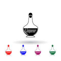 bottle of liquor multi color icon. Elements of drink set. Simple icon for websites, web design, mobile app, info graphics