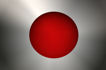 Japan Flag Metal Texture Red Background Template