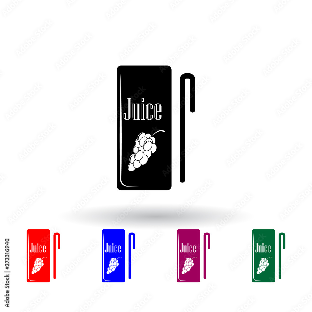 Poster grape juice multi color icon. elements of drink set. simple icon for websites, web design, mobile ap