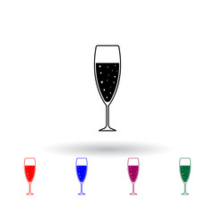 a glass of champagne multi color icon. Elements of drink set. Simple icon for websites, web design, mobile app, info graphics