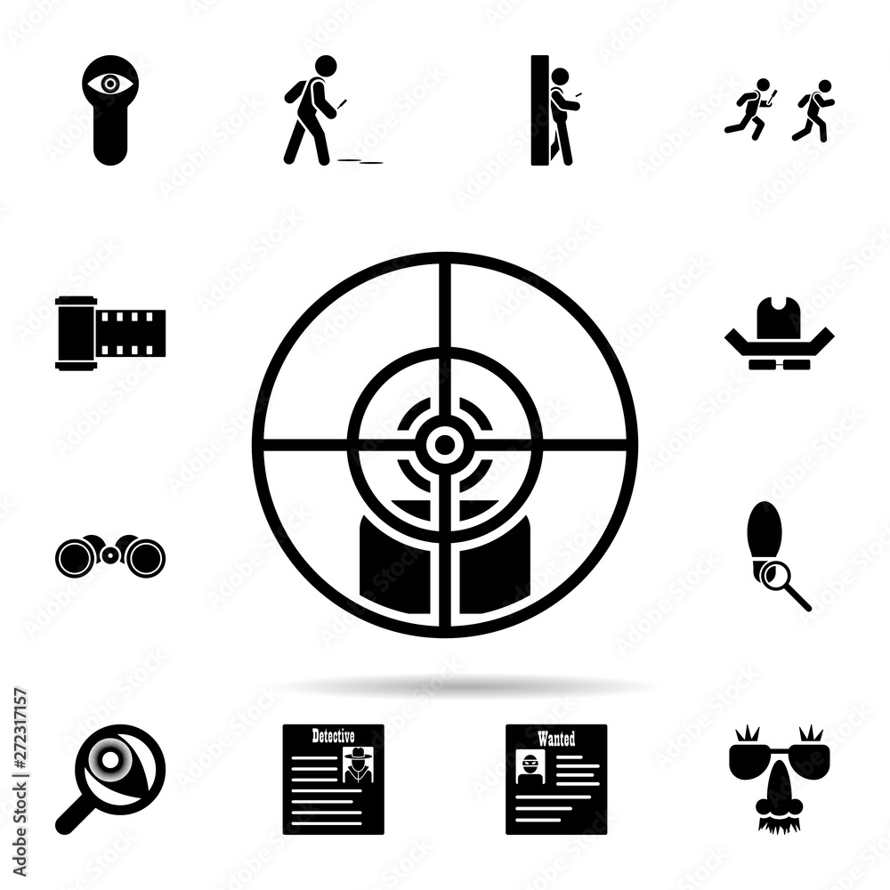 Poster man in sight icon. universal set of dedective for website design and development, app development