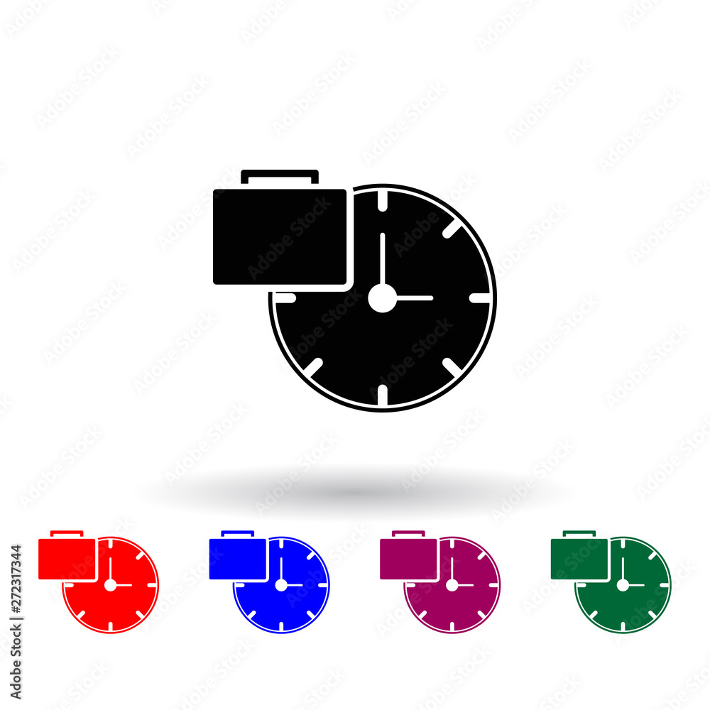Poster time of portfolio multi color icon. elements of concentration set. simple icon for websites, web des