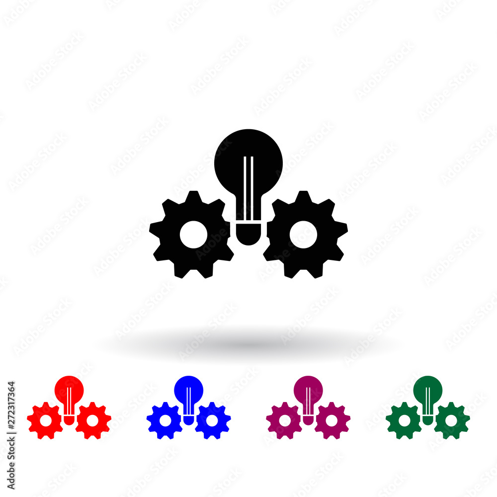Poster idea of management multi color icon. elements of concentration set. simple icon for websites, web de