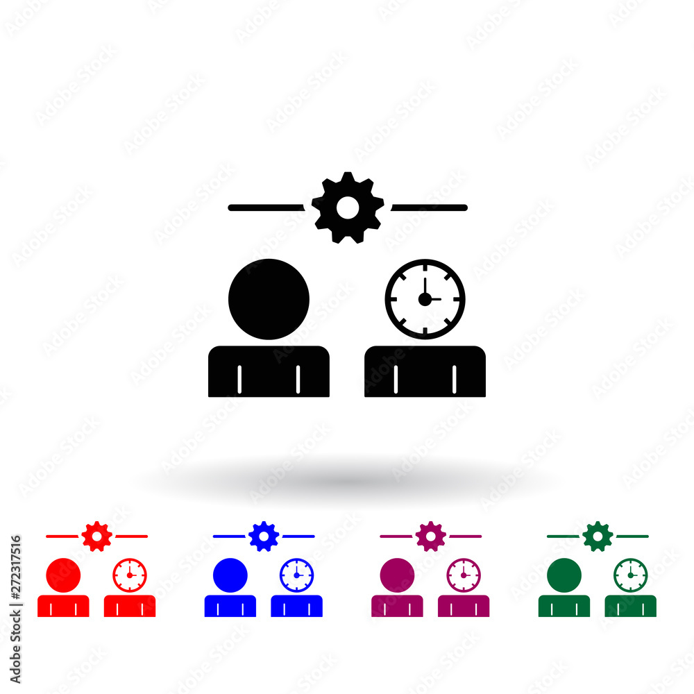 Poster time management multi color icon. elements of concentration set. simple icon for websites, web desig
