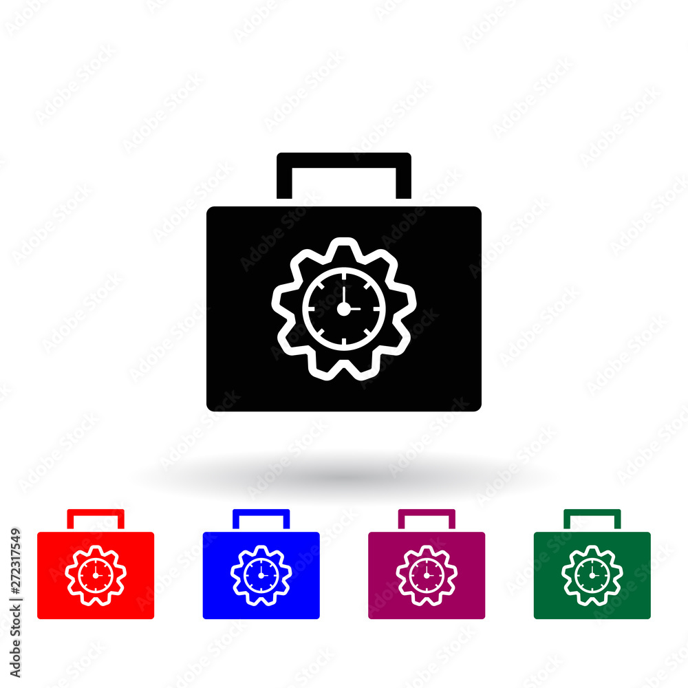 Poster time management in portfolio multi color icon. elements of concentration set. simple icon for websit