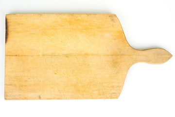 Old cutting board on a white background