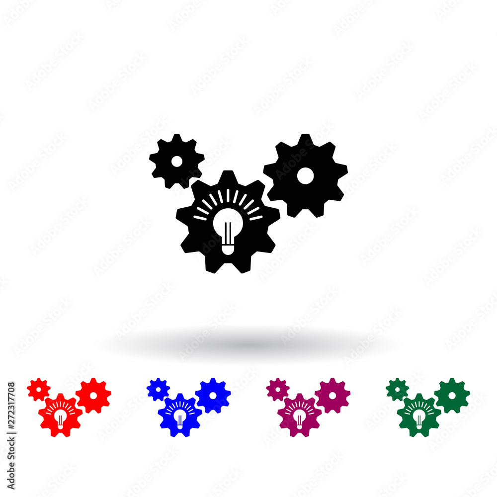 Poster mechanism for developing ideas multi color icon. elements of concentration set. simple icon for webs