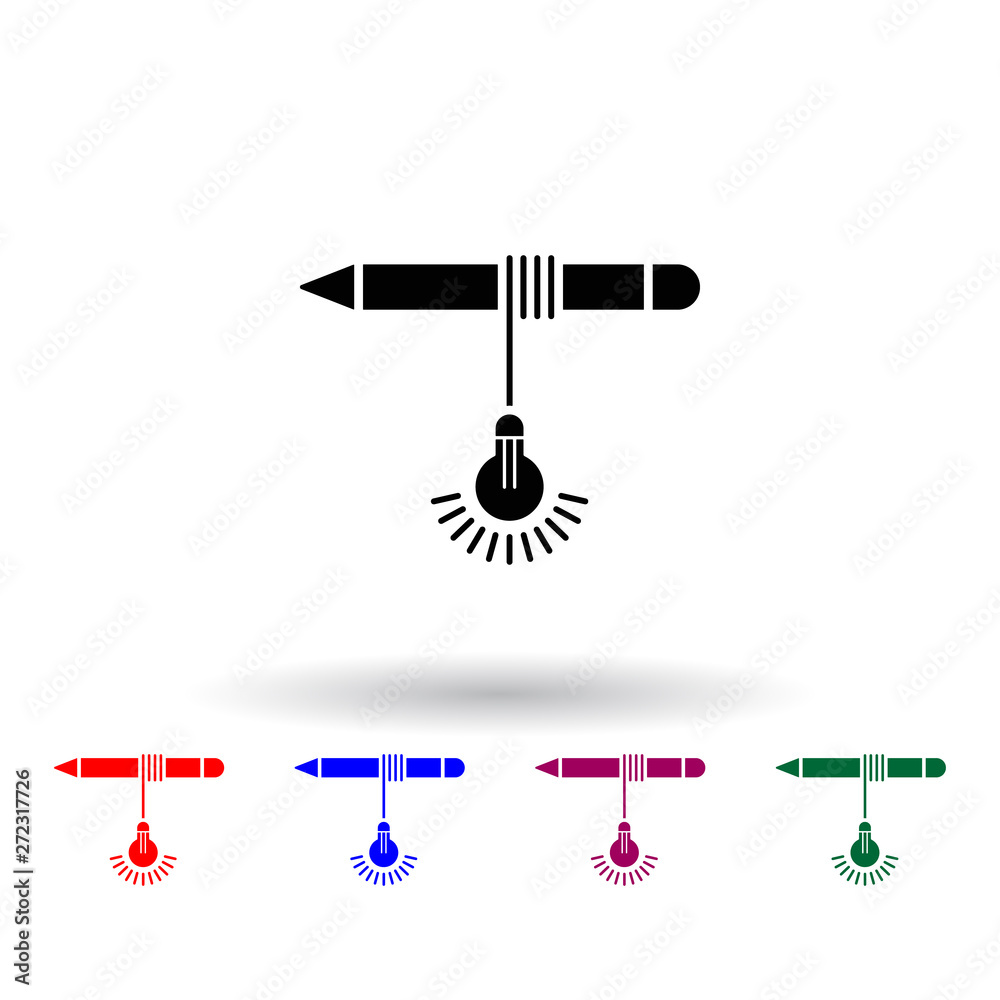 Poster idea in pen multi color icon. elements of concentration set. simple icon for websites, web design, m