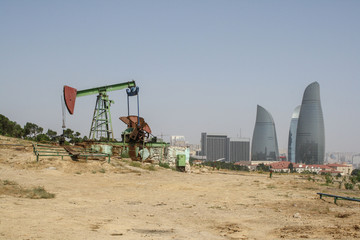 oil derrick, baku, azerbaijan