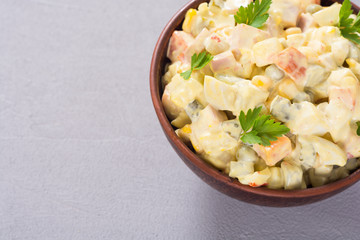 Traditional Mayonnaise Russian salad olivier